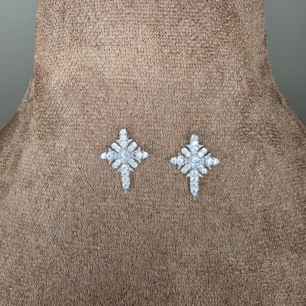 Dazzling Silver Crystal Earrings